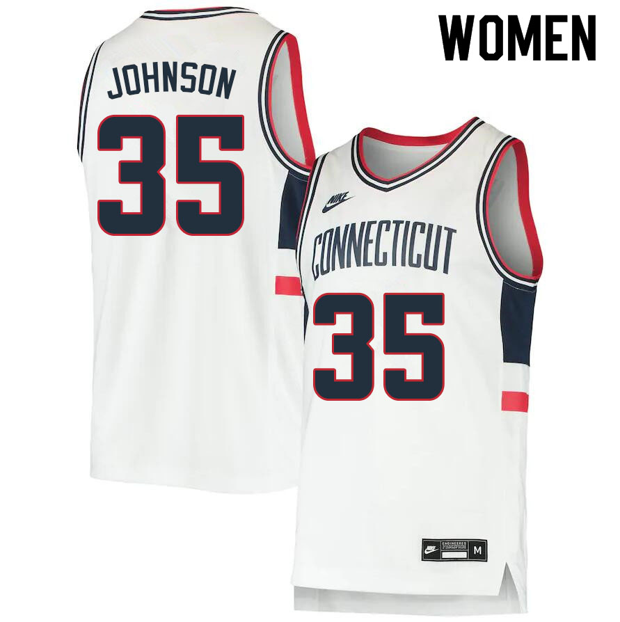Women #35 Samson Johnson Uconn Huskies College Basketball Jerseys Sale-Throwback